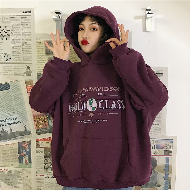 [áo hoodie nữ form rộng] áo sweater nữ form rộng có mũ mặc nhà đi chơi thời trang ulzzang hàn quốc | BigBuy360 - bigbuy360.vn