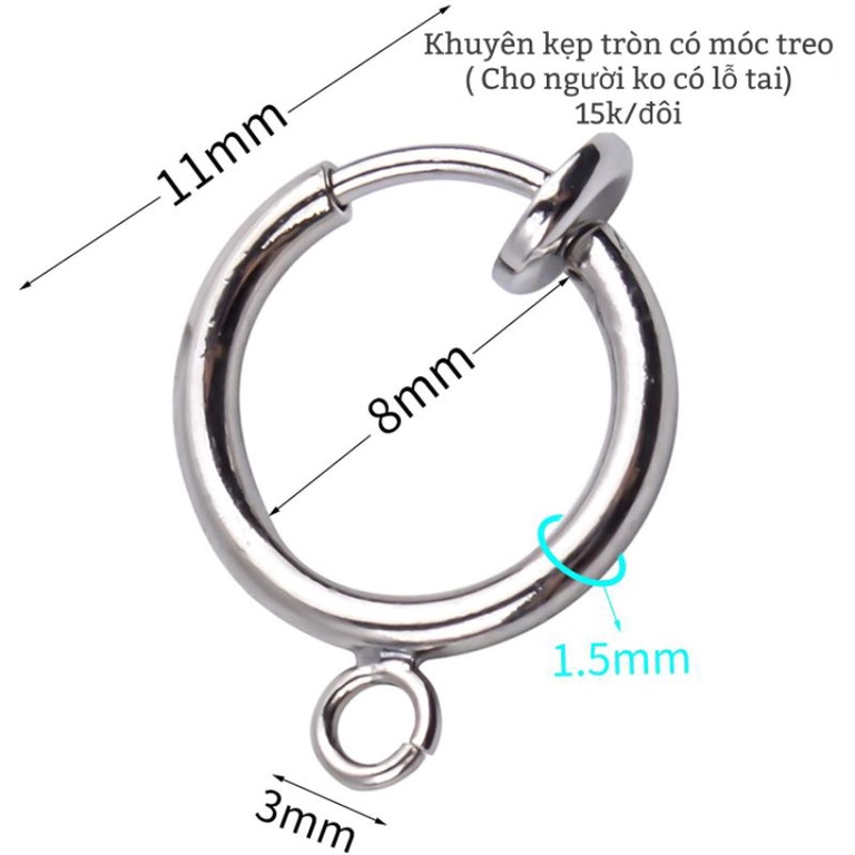 Khuyên kẹp nhiều kiểu dành cho người không bấm lỗ tai  _ Nguyên liệu handmade