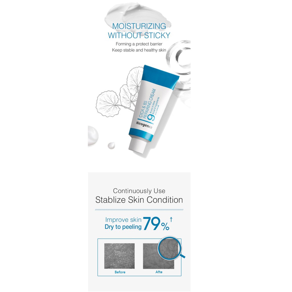 Kem Dưỡng Ẩm Phục Hồi Da Chuyên Sâu Neogence Cica & B5 Repairing Cream