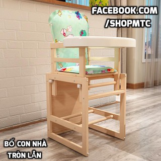 Ghế ăn dặm bằng gỗ