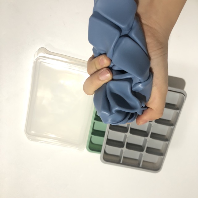 Khay trữ đông, làm đá silicon có nắp loại dày