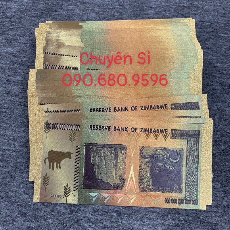 Sỉ 100 Tờ Tiền Kỉ Niệm 100 Ngàn Tỷ Zimbabwe Plastic