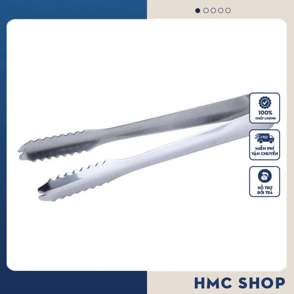 Kẹp gắp thức ăn, đồ nóng, đá bằng Inox dài 20cm