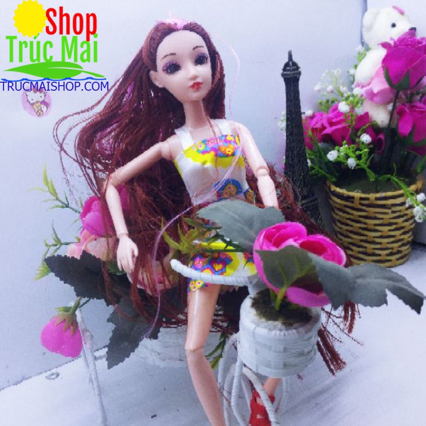 Xả hàng búp bê mắt ngọc nhiều khớp tóc dài dễ thương