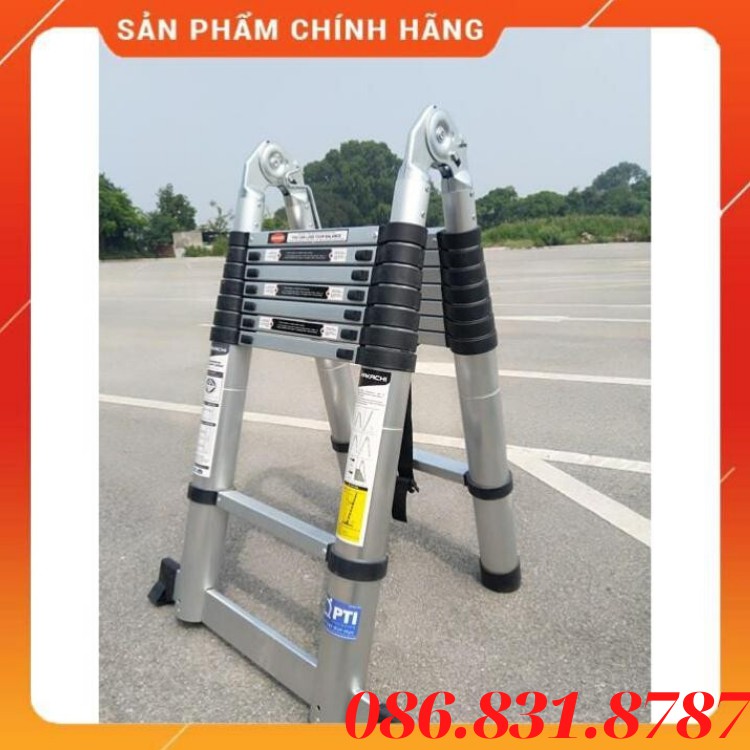 [ Chính Hãng ] THANG RÚT NHÔM CHỮ A 2M5 + 2M5 HAKACHI NHẬT BẢN HM16CPBH 2 NĂM