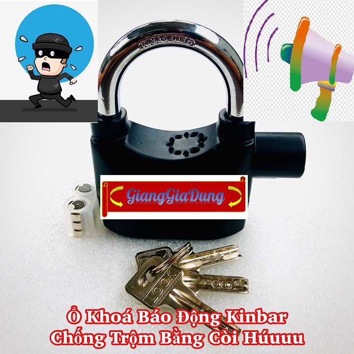 Ổ Khóa Chống Trộm Kinbar Cho Nhà Cửa Xe Máy Có Báo Động Bằng Còi Hú