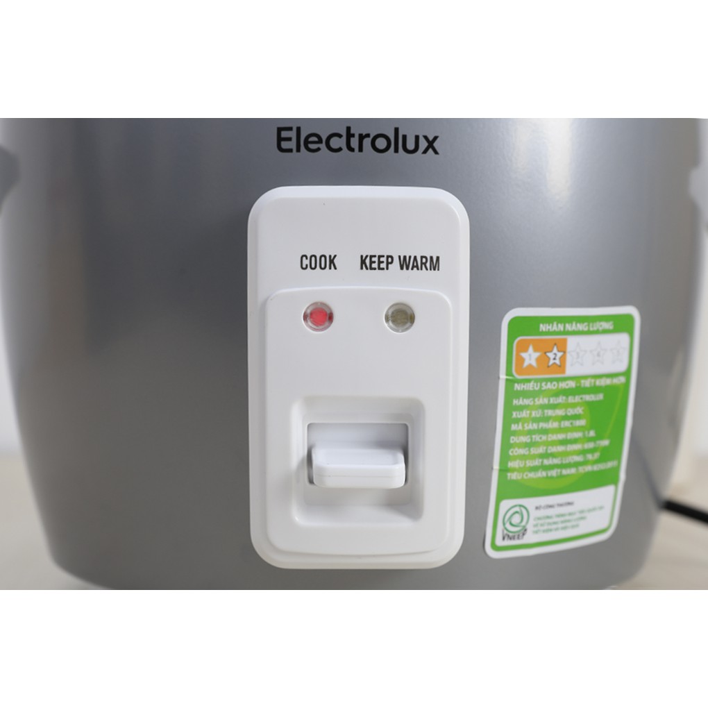 Nồi cơm điện Electrolux (Thụy Điển) ERC1800 1.8 lít có xửng hấp (Bảo hành 24 tháng)