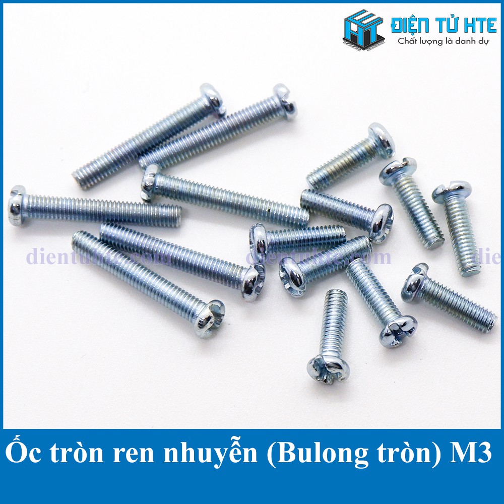 Ốc tròn (Bulon) ren nhuyễn M2 M3 M4 nhiều độ dài (Gói 20 con) [HTE Quy Nhơn CN2]