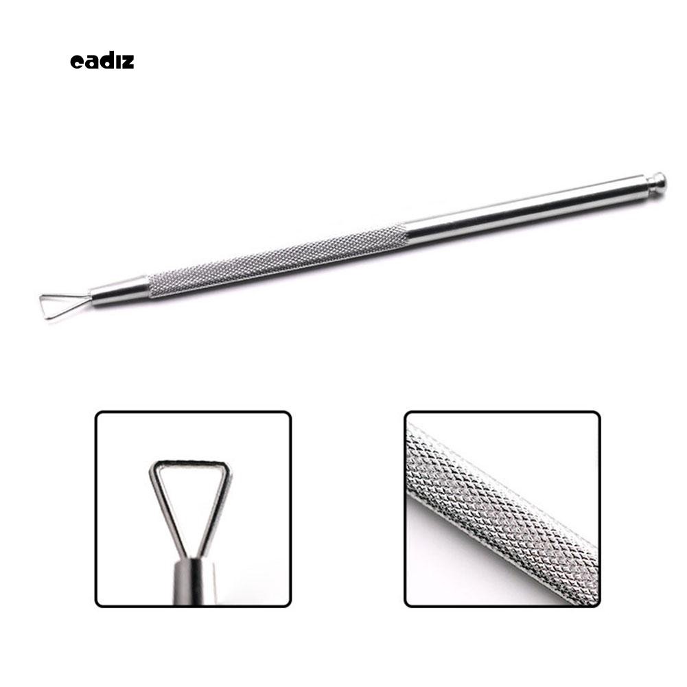 [Hàng mới về] Que đẩy loại bỏ sơn móng tay bằng thép không gỉ tiện lợi dễ sử dụng