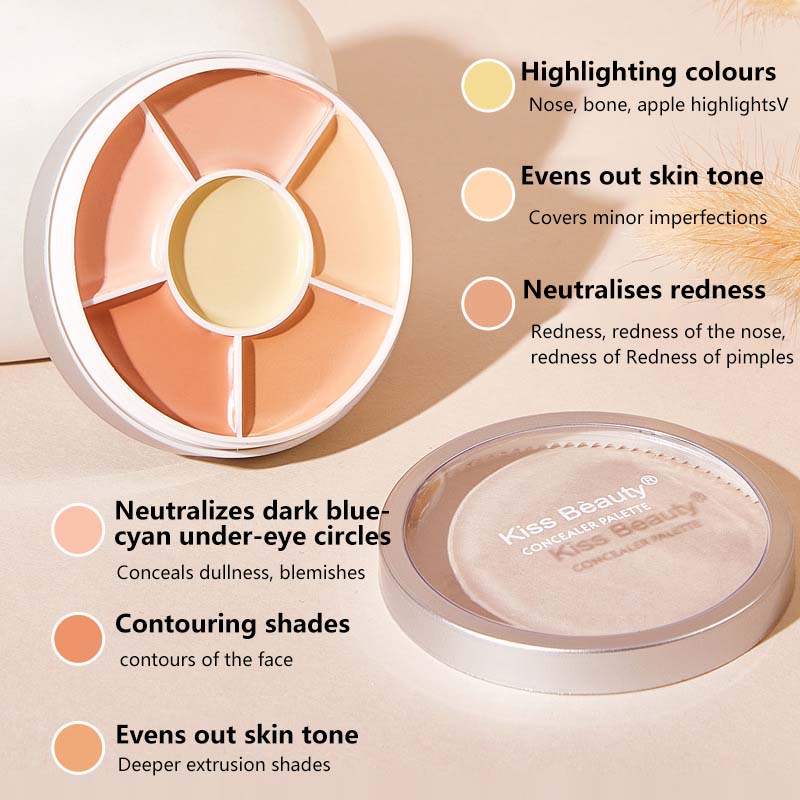 Bảng Kem Che Khuyết Điểm 6 Màu Dưỡng Ẩm Kiềm Dầu Che Phủ Toàn Diện Lâu Trôi Chăm Sóc Da Trang Điểm Làm Đẹp 2022 Ce