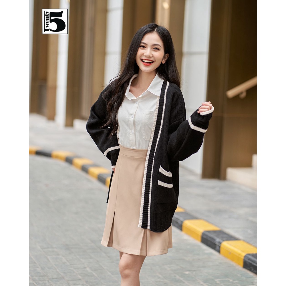 Chân váy chữ A công sở thanh lịch cạp lưng cao xếp ly ẩn Twentyfive N359