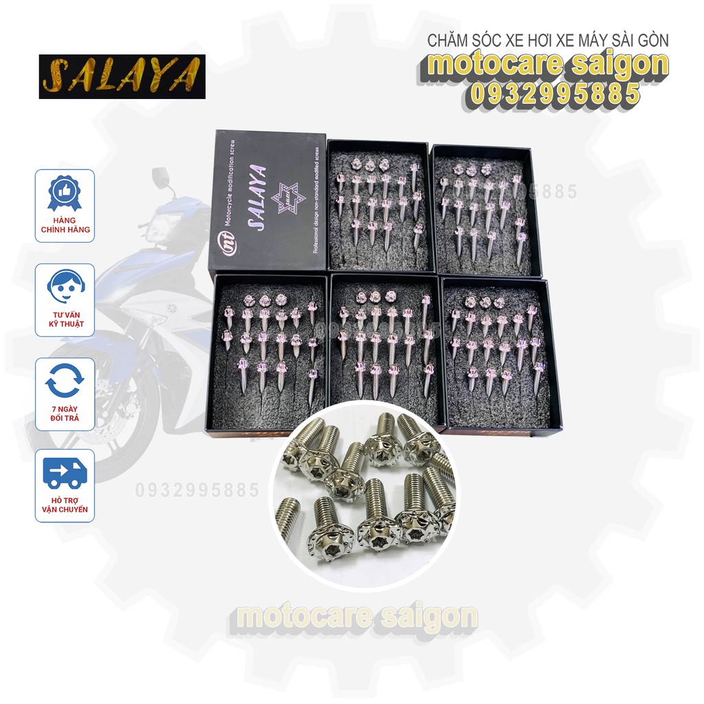 [Hộp Đen] Bộ ốc lốc Salaya chính hãng cho Exciter 150 gồm 21 con