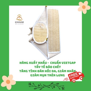Dây đai kỳ lưng tắm, Dây cọ chà lưng xơ mướp tự nhiên, tẩy sạch tế bào chết, giảm mụn vùng lưng