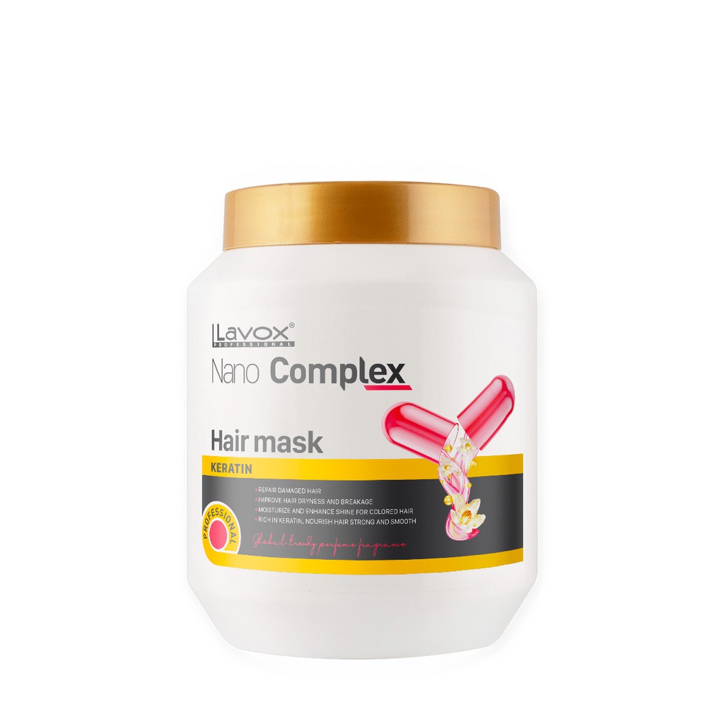 kem hấp dầu ủ tóc phục hồi tóc hư tổn nặng Lavox Nano Complex Hair mask Keratin (tặng nón trúm)