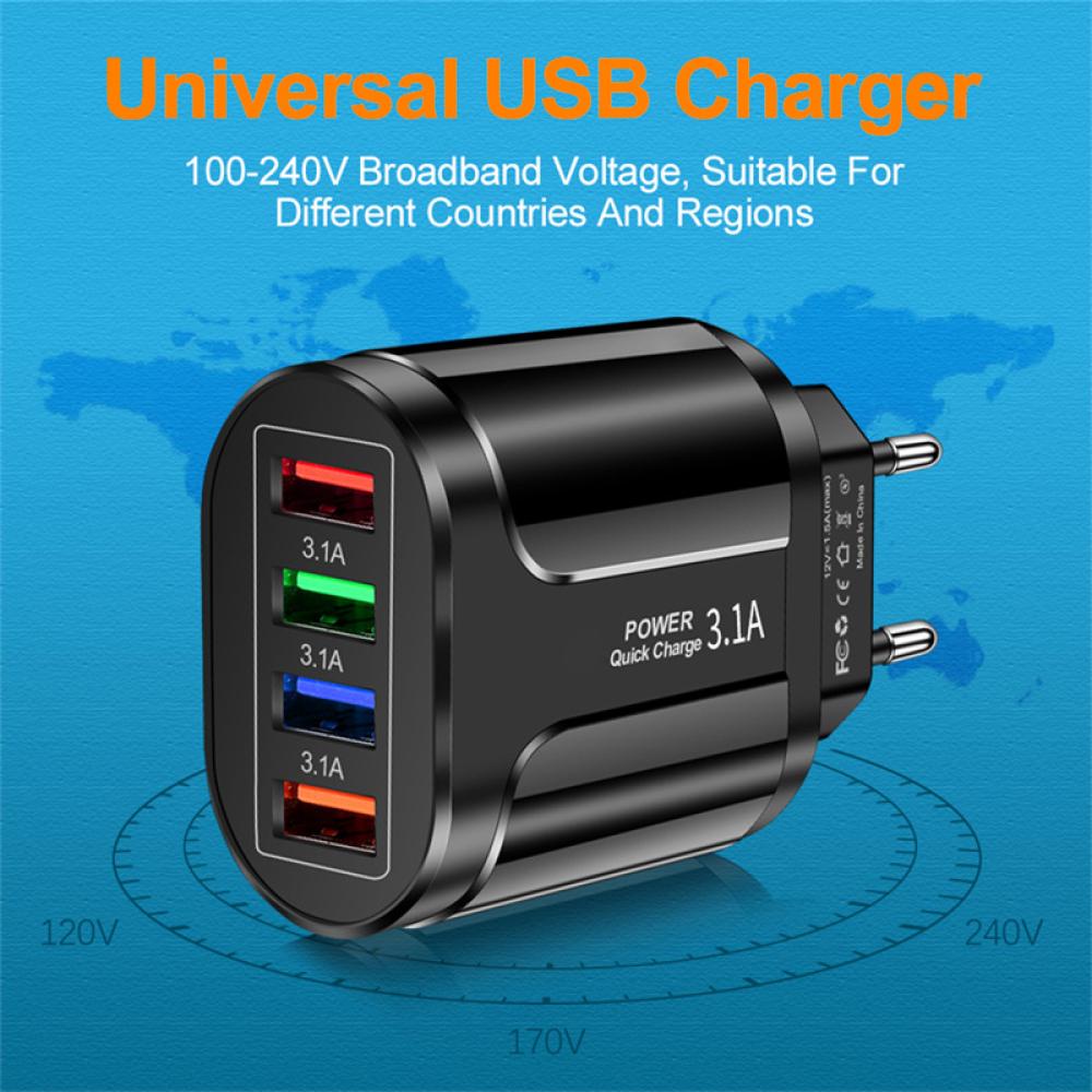 Cốc Sạc Nhanh 4 Cổng Usb 3.1A T2Y5 Cho Điện Thoại