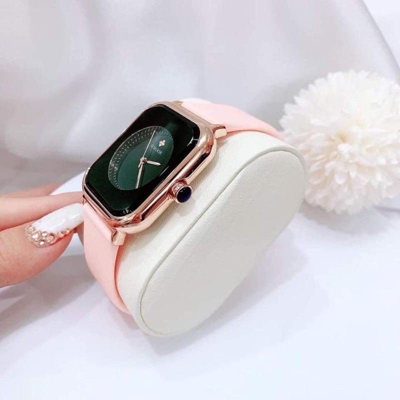 Đồng hồ nữ WWOOR unisex phiên bản Apple watch (tặng kèm dây silicon hồng)