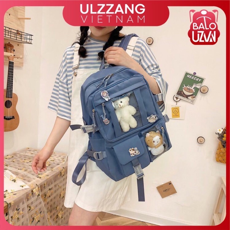 Balo đi học nam nữ Ulzzang basic chống nước, cặp sách laptop phong cách Unisex Hàn Quốc dành cho học sinh, sinh viên.