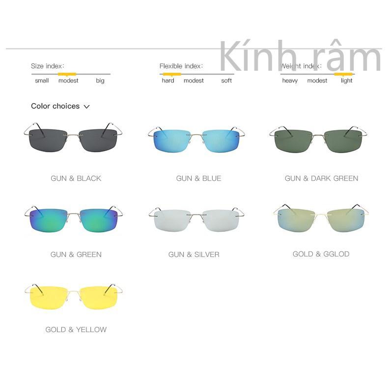 Kính mát gọng mỏng có tròn phân cực cho nam