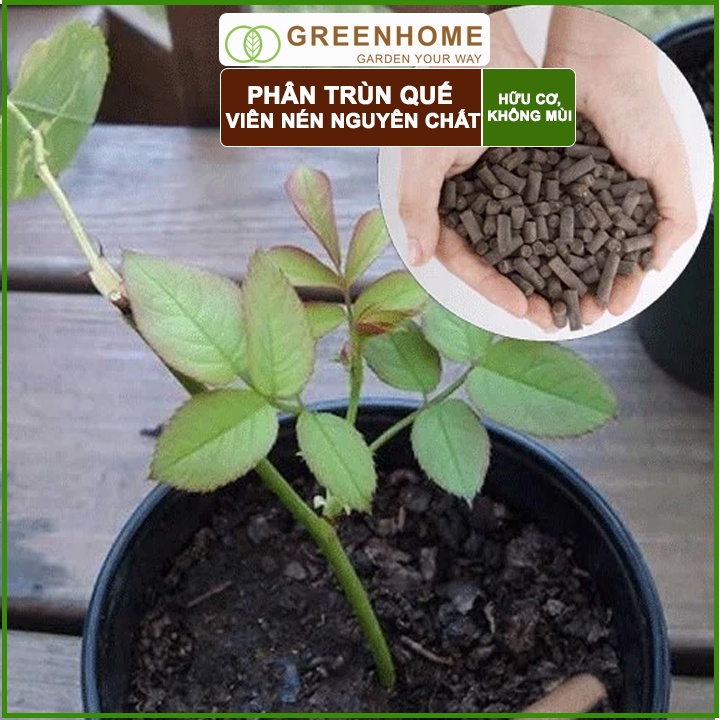 Phân trùn quế viên nén Lavamix, bao 1kg, nguyên chất bổ sung dinh dưỡng cho cây, hoa, cải tạo đất |Greenhome