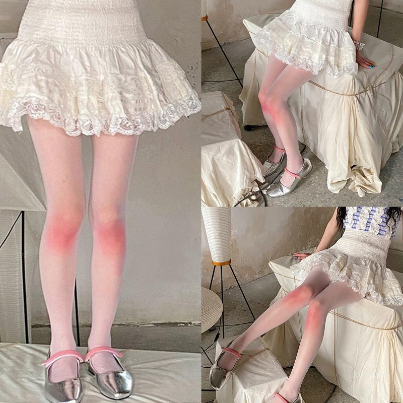 Xixi Quần Tất Lụa Màu Hồng Gradient Phong Cách Lolita Nhật Bản Cho Nữ