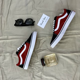 Ảnh thật | full box | freeship - giày thể thao v old school red and black