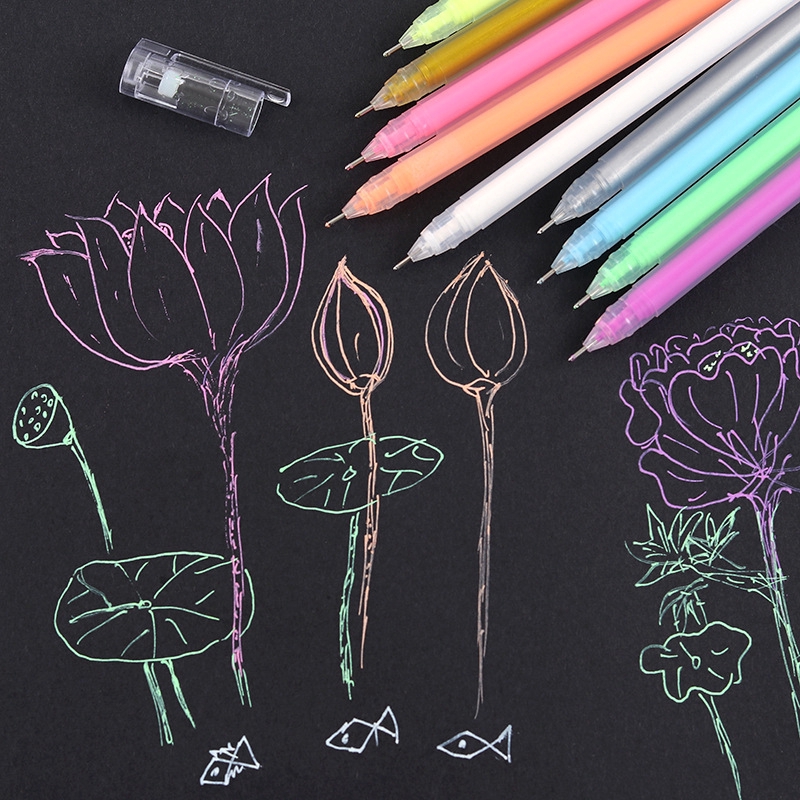 Bút bi nước ngòi 0.5mm 9 màu chất lượng