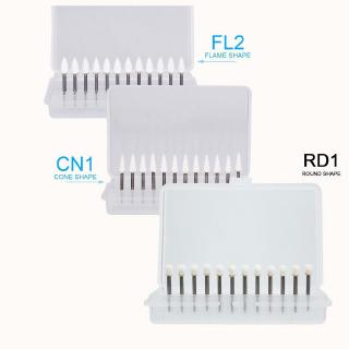 [Hàng mới về] Bộ mũi đánh bóng nha khoa đá sứ trắng resin FG hình nón/ ngọn lửa/ tròn
