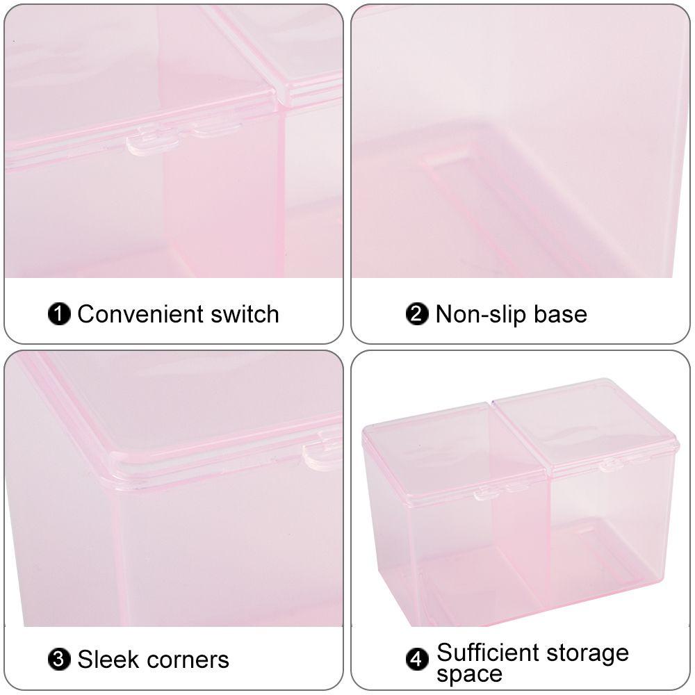 SOFTNESS Hộp Đựng Tăm Bông Trang Điểm Trong Suốt Tiện Dụng