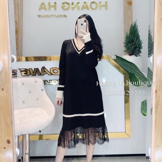 Váy len đuôi ren ảnh thật tự chụp