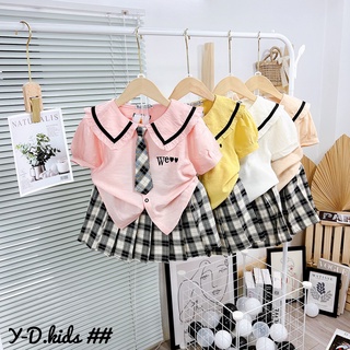 SET50 - Váy bé gái, Set đồng phục nữ sinh phong cách Hàn Quốc cho bé từ 15-28kg, Richkid123