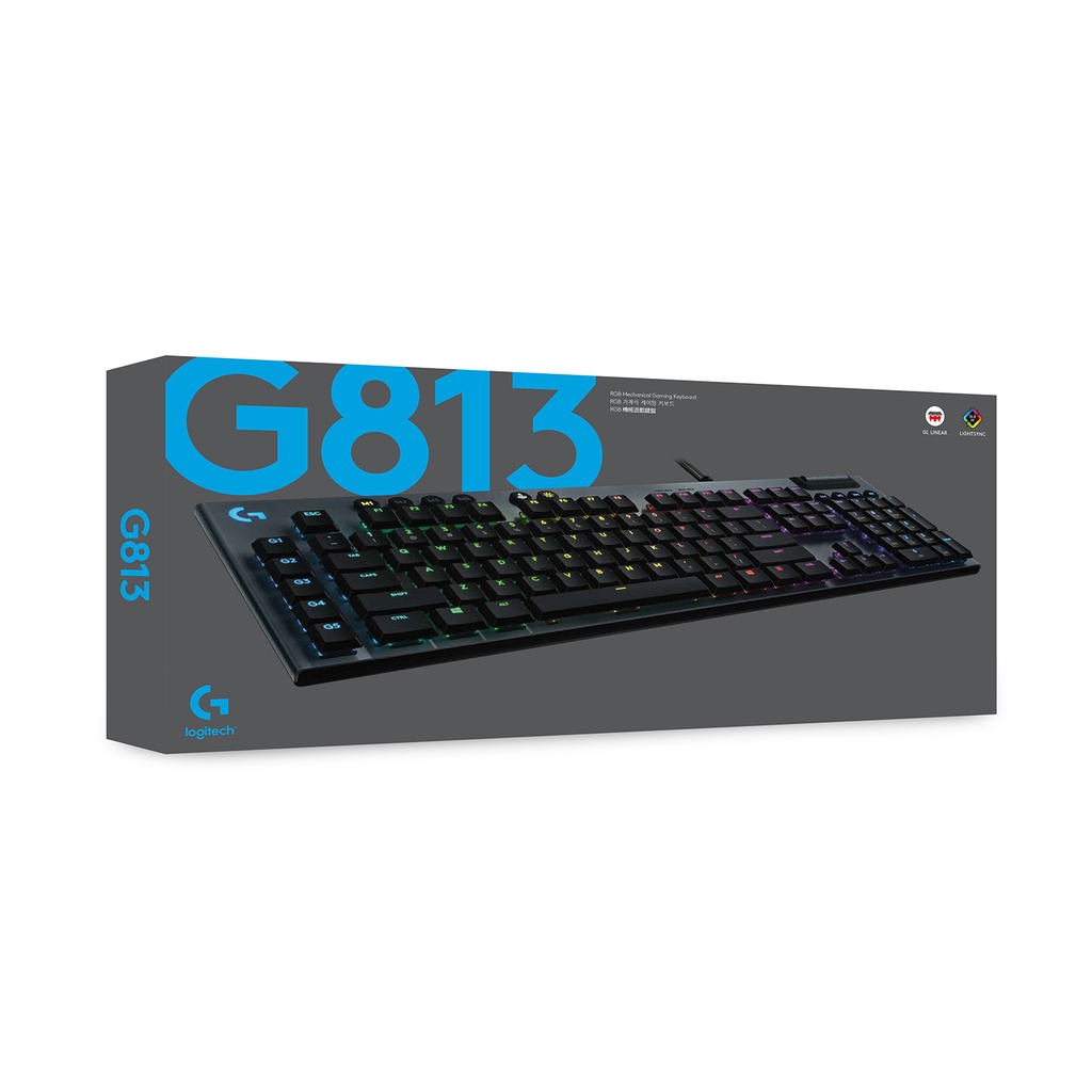 [ELLOGI3 giảm 10%] [ELLOGI1] Bàn phím game có dây cơ học Logitech G813 - 3 loại phím cơ GL switch cấu hình thấp, RGB