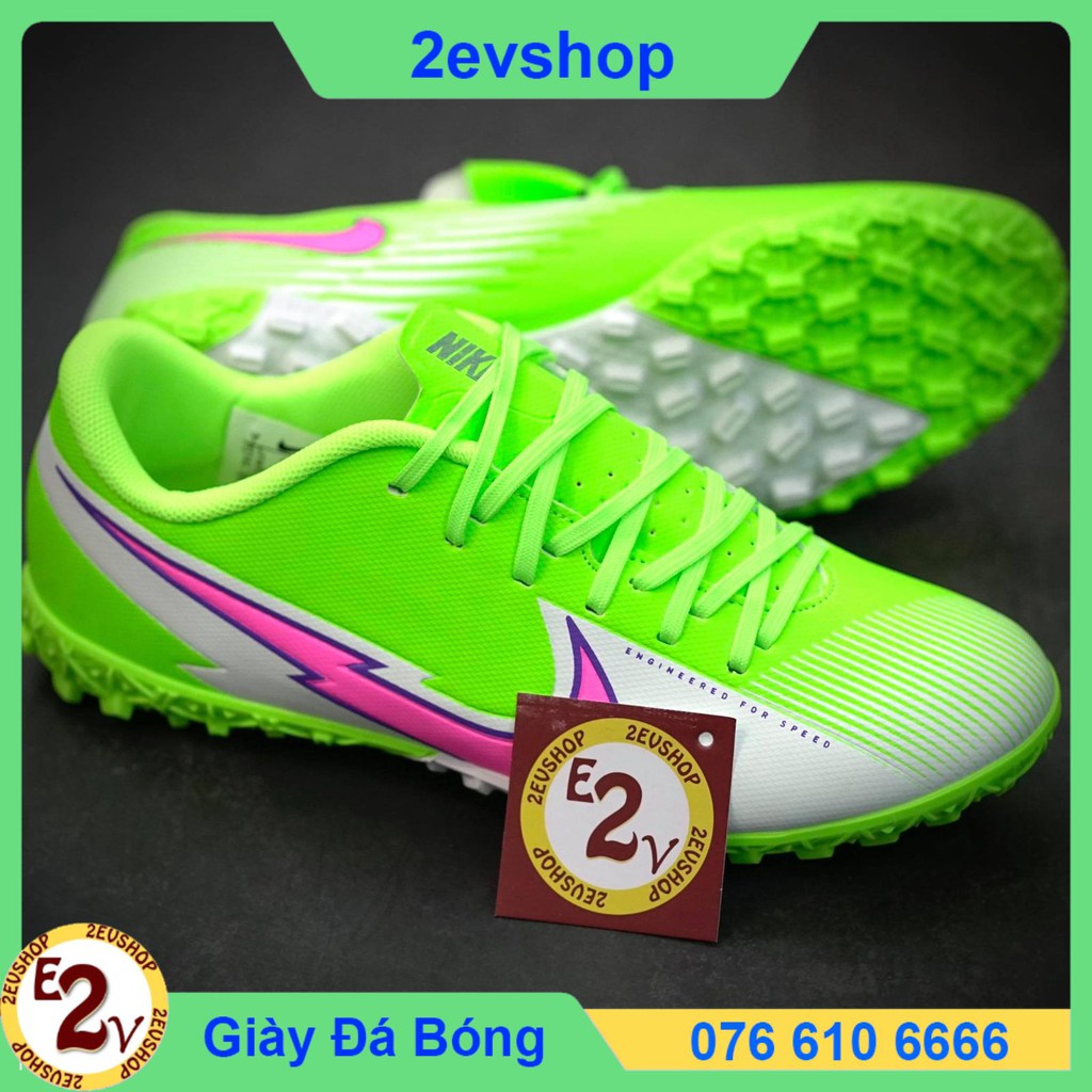 Giày Đá Bóng 𝗧𝗙 𝗡𝗶𝗸𝗲 𝗠𝗲𝗿𝗰𝘂𝗿𝗶𝗮𝗹 𝟭𝟰 Xanh Lá Đã Khâu