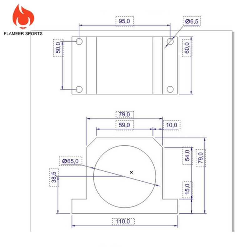 Flameer Sports  Stainless Steel Spindle Mount Clamp 65mm Router Millng Machine Replacements