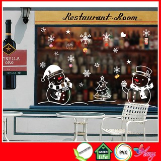 Dán kính giáng sinh [GIÁ SĨ] Người tuyết - decal có sẵn keo bóc dán trang trí kính đẹp 2020
