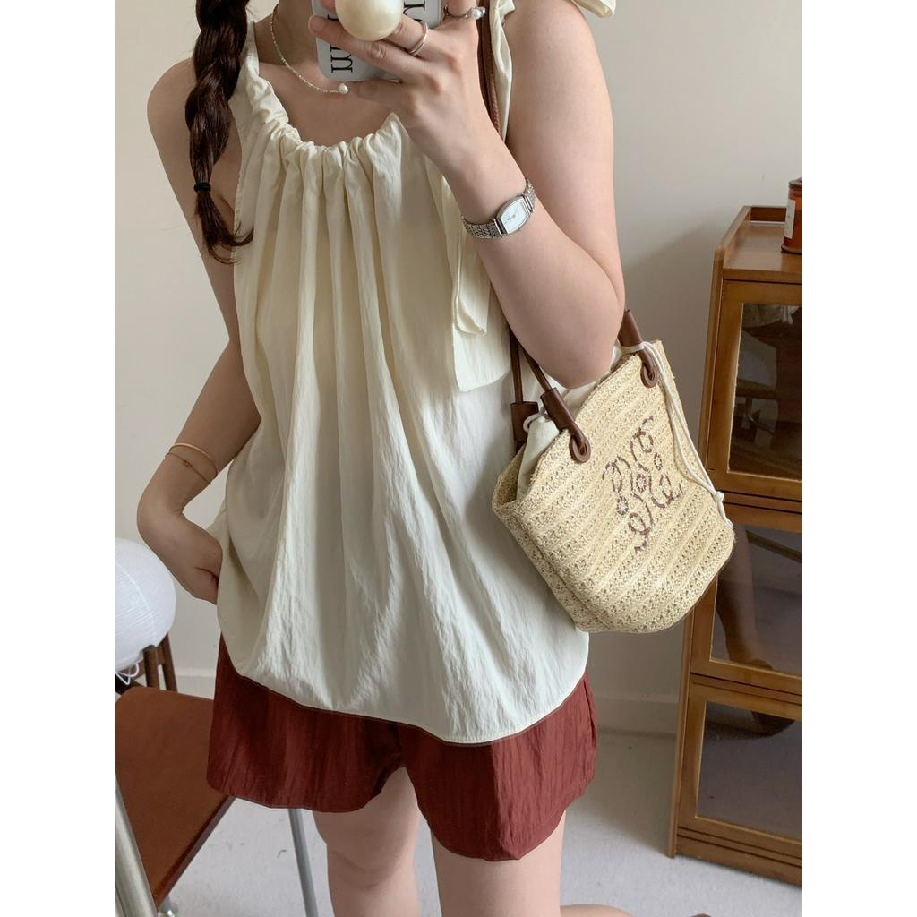 Áo Kiểu Dây Rút Dáng Chữ a Phong Cách Mùa Hè Mới 65538