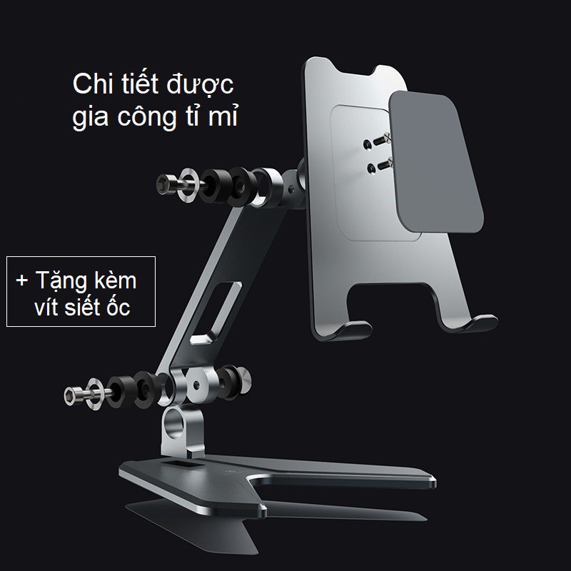 Giá đỡ điện thoại, kệ điện thoại P10 mini, xoay 180 độ, hợp kim nhôm, có thể gấp gọn, dùng cho iPhone, Samsung - Techroo