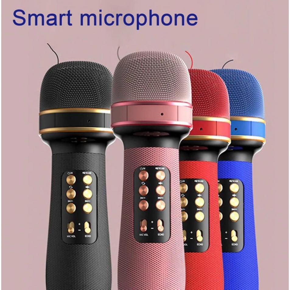 Micro Karaoke Bluetooth Cao Cấp Tích Hợp Loa Bass Siêu Trầm Không Dây Đèn Led Phiên Bản WS1816,WS-898, Pin Trâu