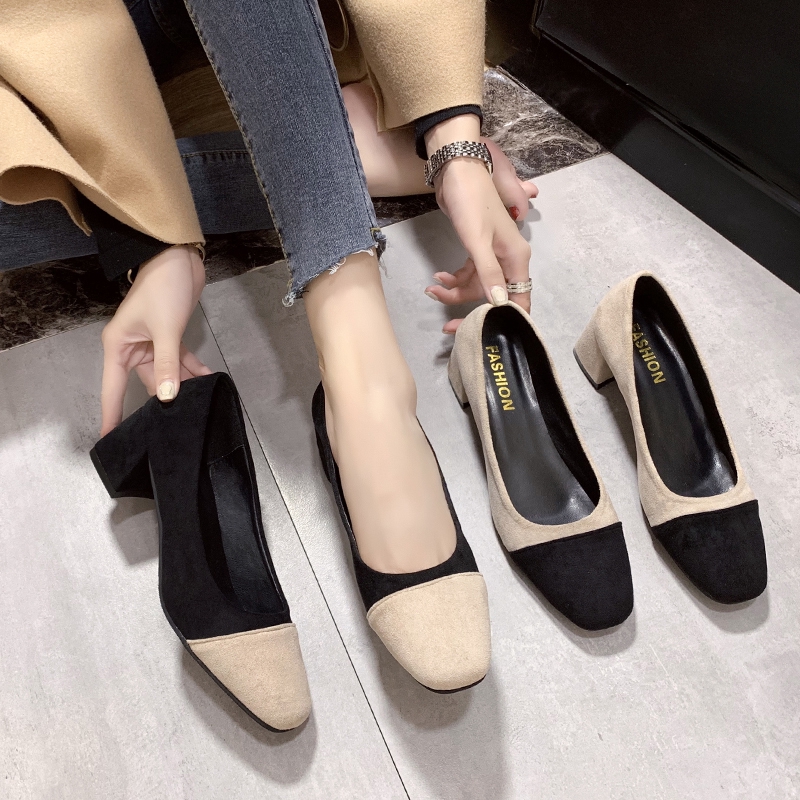 Giày cao gót mũi vuông phong cách phương Tây | BigBuy360 - bigbuy360.vn