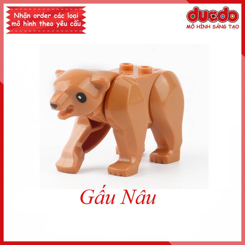 Minifigures các loài Gấu Xám, Trắng, Đen, Nâu - Đồ chơi Lắp ghép Xếp hình Mini Pet Mô hình