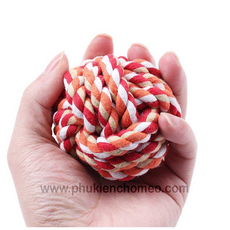 Bóng tết thừng dành cho chó mèo, Banh tết thừng, Bóng đồ chơi cho chó mèo, giúp gặm tránh ngứa răng, tăng vận động
