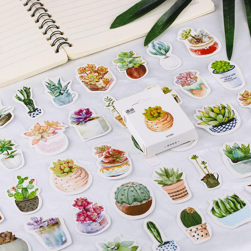 Hộp 50 Sticker Hoạt Hình Dán Trang Trí DIY