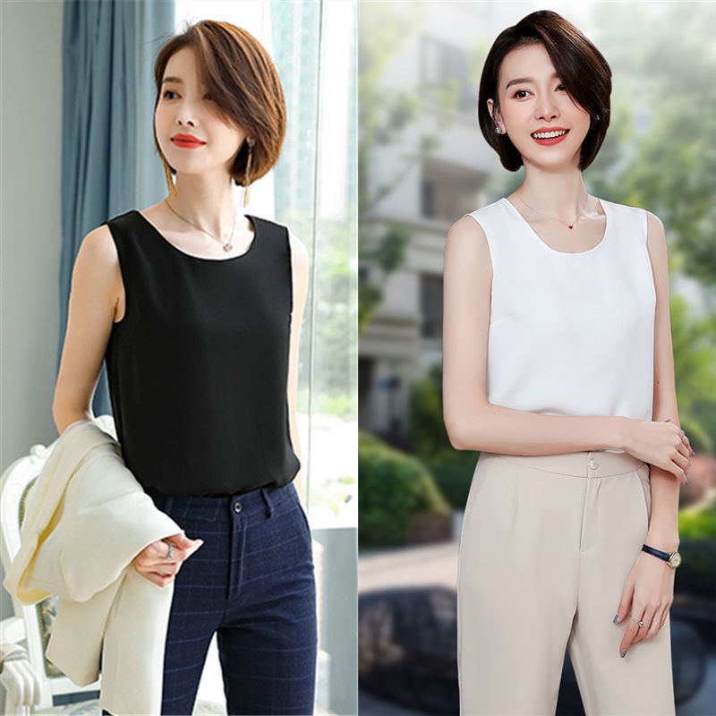 Áo Chiffon Hai Lớp Không Tay Dáng Rộng Hàng Mới Dành Cho Bạn Nữ