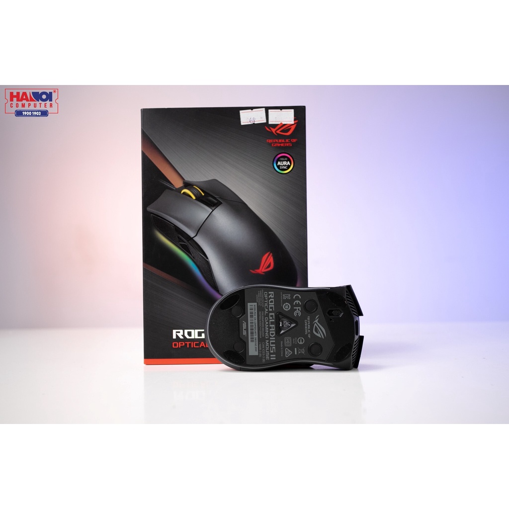 Chuột Asus ROG Gladius II (USB/RGB/màu đen), Mắt cảm biến cao cấp với độ phân giải 12000 DPI