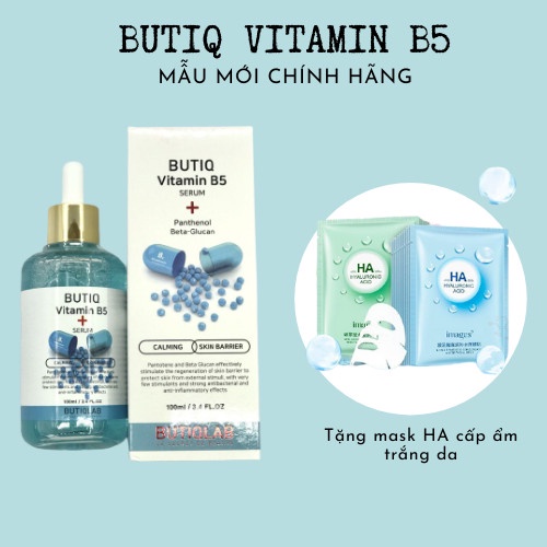 [Mẫu mới] Serum Vitamin B5 BUTIQ LAB Chính Hãng Hàn Quốc Dưỡng Da Cấp Ẩm Tặng Mặt Nạ HA
