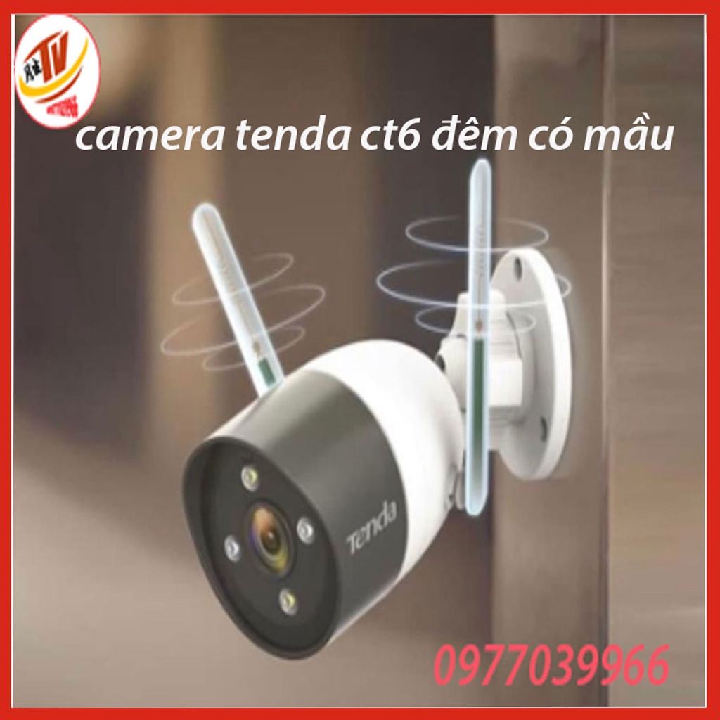 [kèm thẻ 32gb 64gb] Camera Wifi Ngoài Trời Tenda CT6 Độ Phân Giải 2K camera giám sát ip ngoài trời ban đêm có mầu