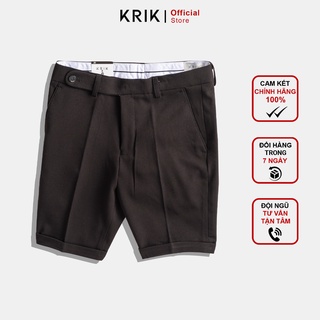 Quần Short Nam Cao Cấp Vải Local Brand Chính Hãng KRIK Form Slimfit Có Sắn Gấu QS1517