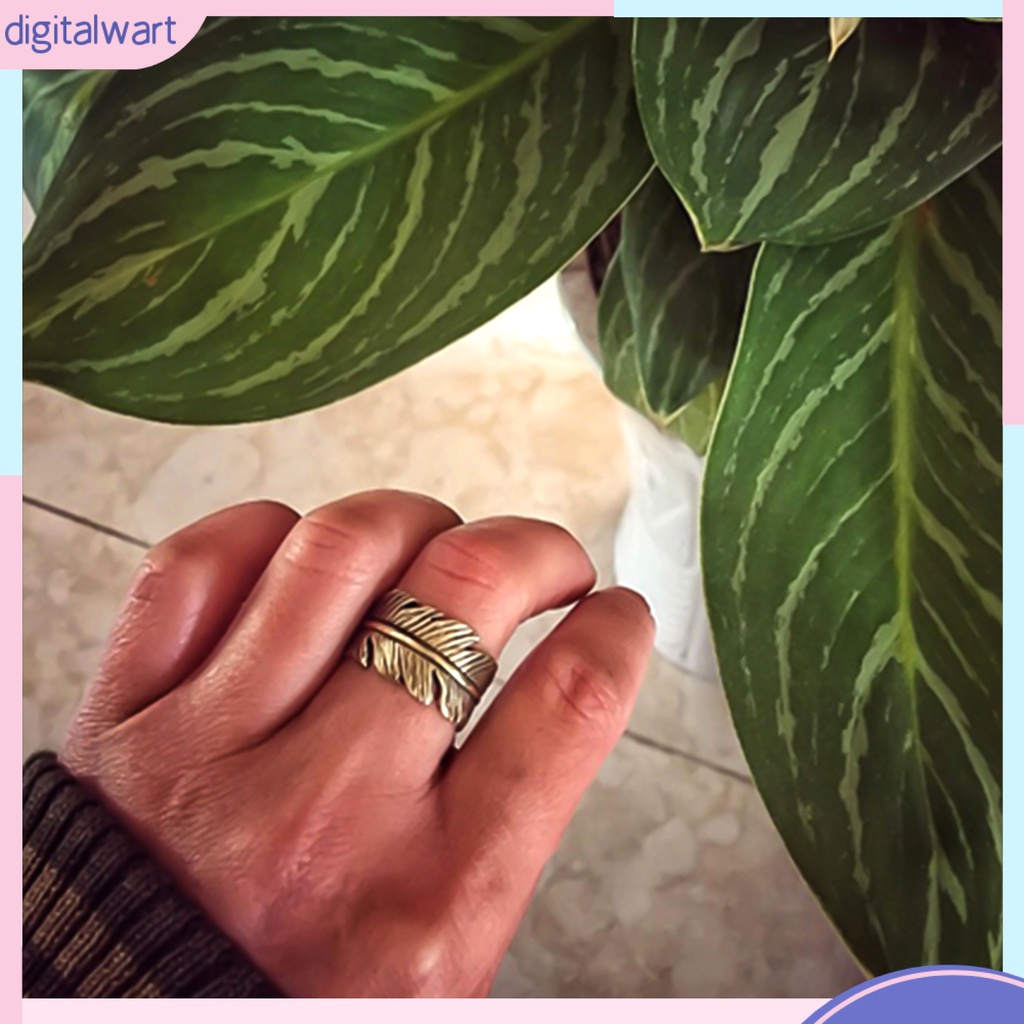 Nhẫn đồng dạng lông vũ phong cách retro