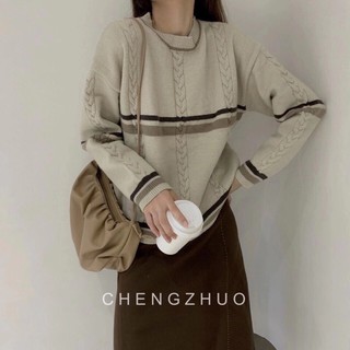áo len kẻ ngang vặn thừng