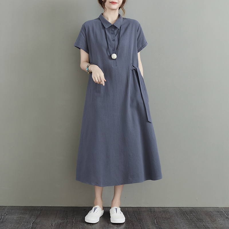 A278 váy bigsize freesize cổ tàu cách điệu thắt eo thời trang phong cách mẫu mới