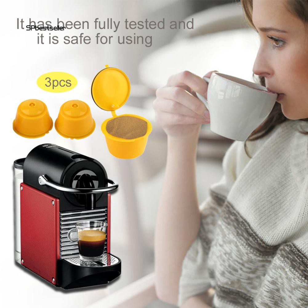 Set 3 cốc lọc bằng nhựa và thép không gỉ cho máy pha cafe Dolce Gusto